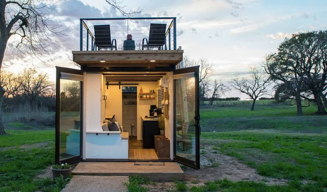 集裝箱也能住人？16.6㎡“五臟俱全”，還能自帶露臺，太美了